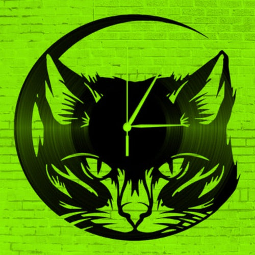 Cat Wall Clock Metal