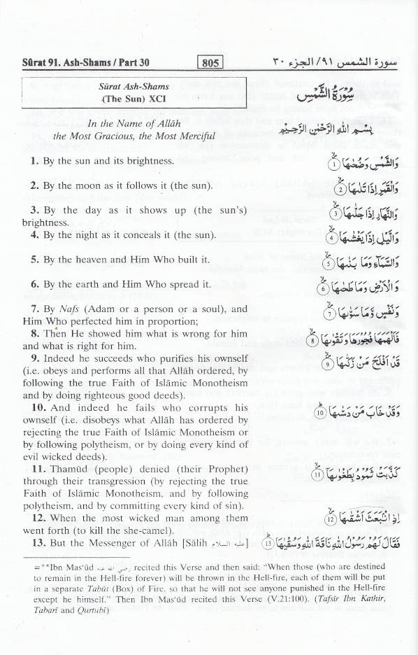 Interpretation of the Meanings of the Noble Quran Summarized | English (HB)