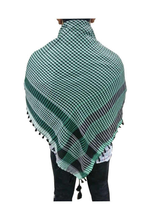 GREEN MIXED BLACK COLOR ARAB SCARF