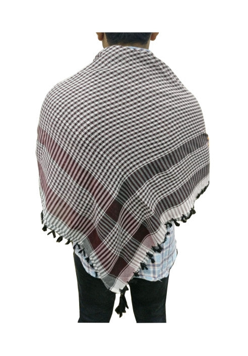 BROWN MIXED WHITE ARAB SCARF