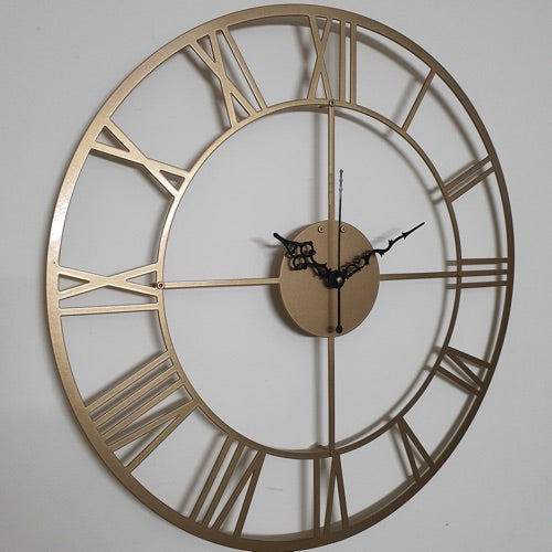 Roman Metal Wall Clock Gold (Size 18x18 Inches)