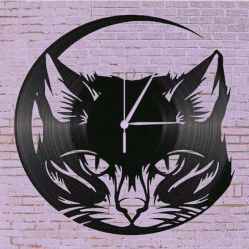 Cat Wall Clock Metal