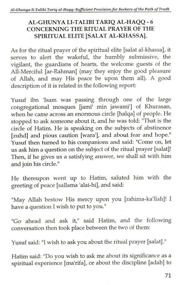 Al-Ghunya Li-Talibi Tariq Al-Haqq - Sufficient Provision for Seekers of the Path of Truth