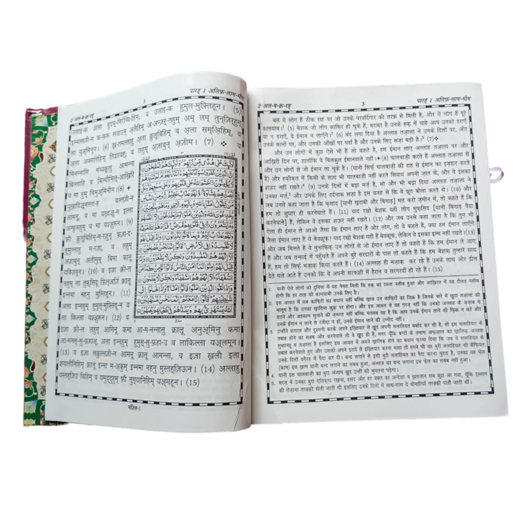 Hindi Quran with Tarjuma and Tafseer Oil Paper