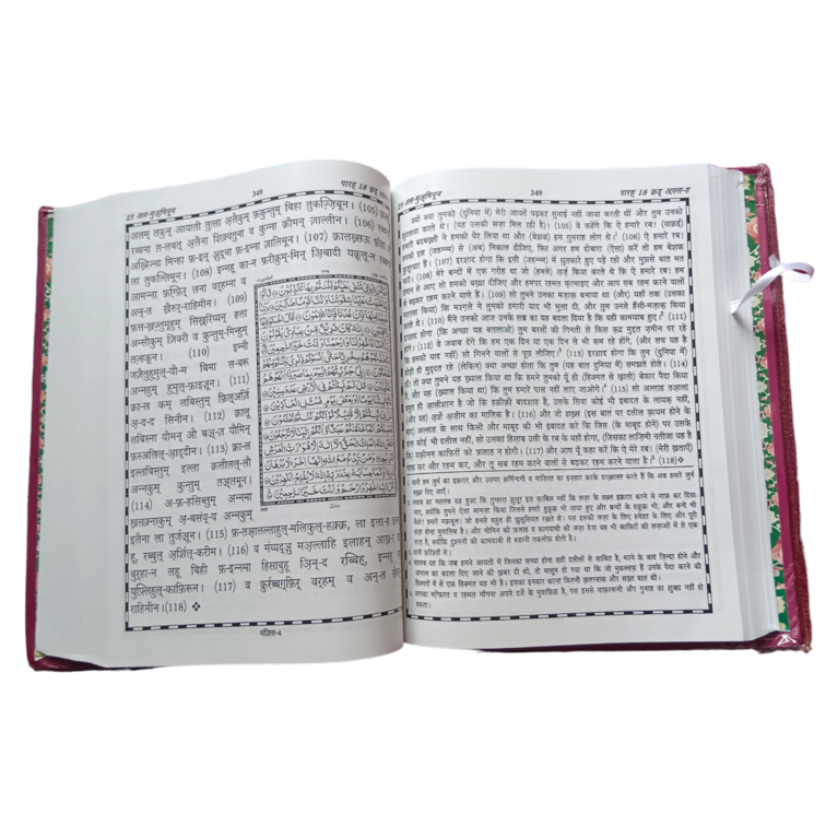 Hindi Quran with Tarjuma and Tafseer Oil Paper