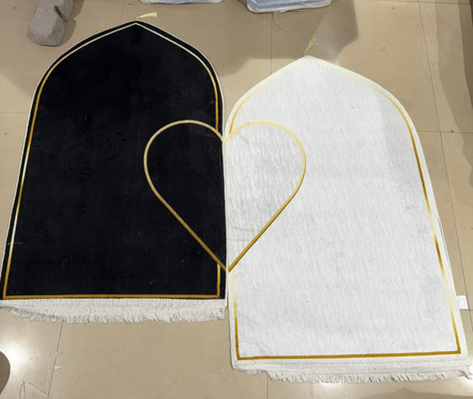 Couple Prayer Mat|Gift to Couple|Couple Namaz|Musallah for Couple (Black & Black)