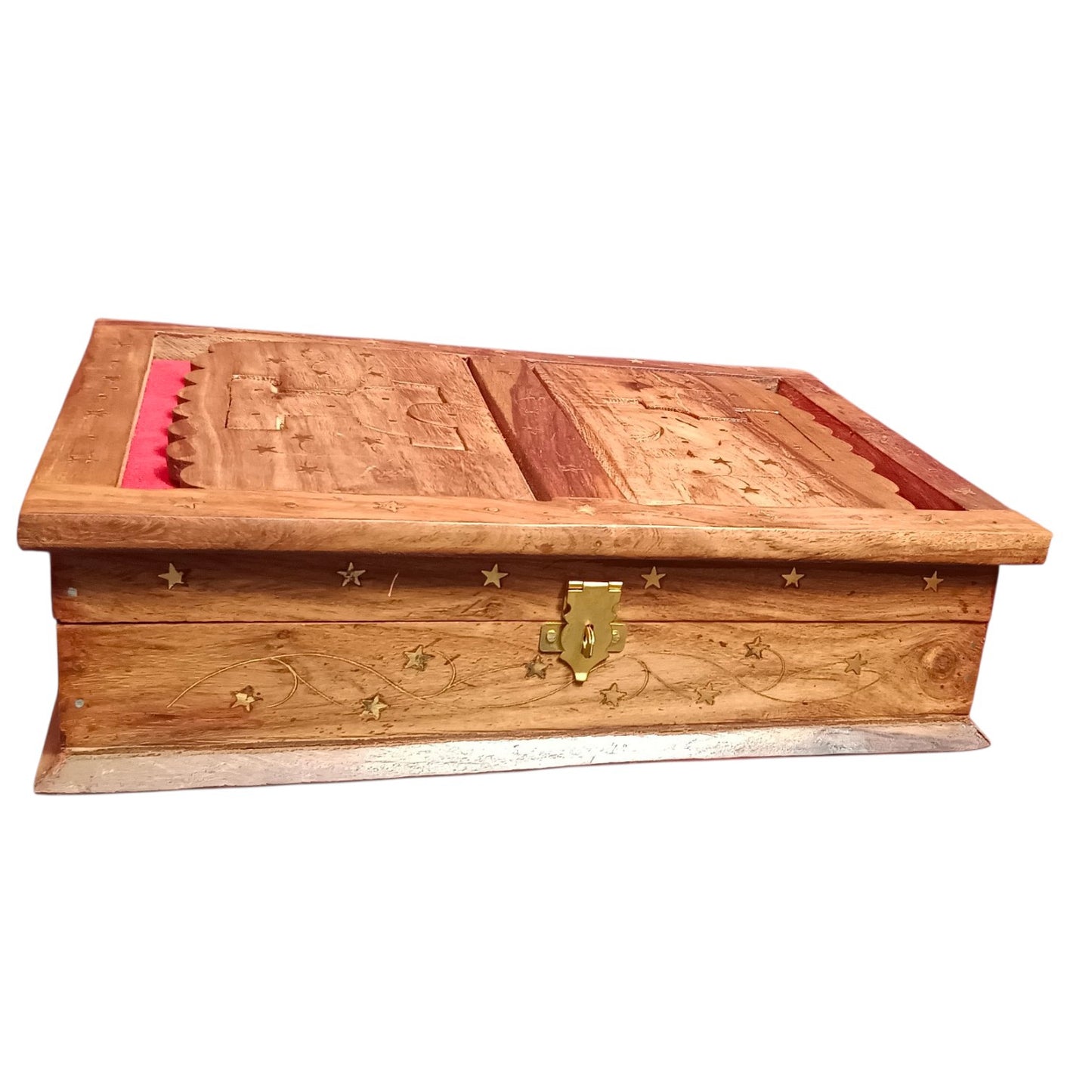 Wooden Handicrafts Holy Quran Sharif Book Box With Rehal Stand – Keeping Islamic Rihal Reading Books Material, Standard Size, Strong Built Quality