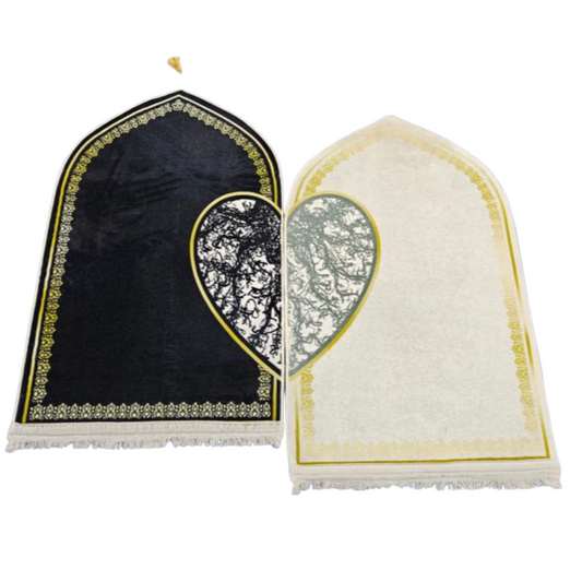 Couple Prayer Mat|Gift to Couple|Couple Namaz|Musallah for Couple (Black & Black) (Copy)