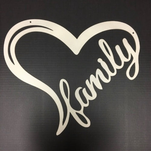 Family Heart Shape Metal