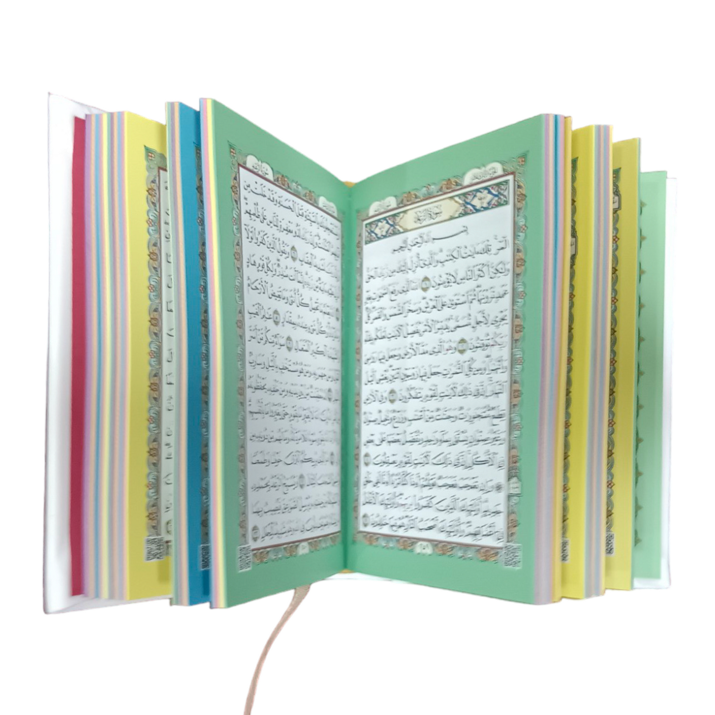 Rainbow Quran Usmani Script – 10×7.5×3 cm Pocket Size