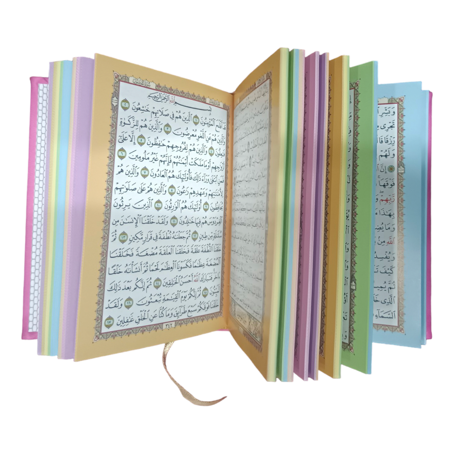 Rainbow Quran Usmani Script - 12x8.5x3 cm  Palm Size