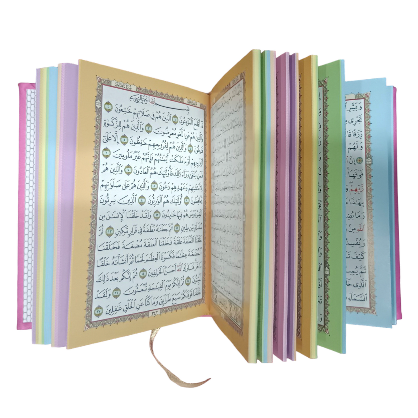 Rainbow Quran Usmani Script - 12x8.5x3 cm  Palm Size