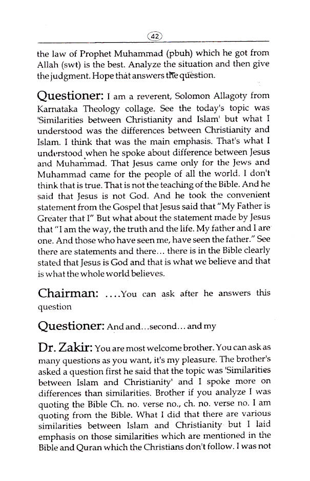 Similarities between Islam and Christianity by: Dr. Zakir Naik