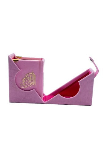 Velvet Mini Qur’an with golden brass cutout and fancy box