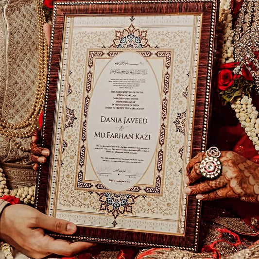 Nikhanama certificate | Islamic Marriage Certificate | Nikkah nama | Islamic | Nikkah Contract | Wedding Gift | Calligraphy