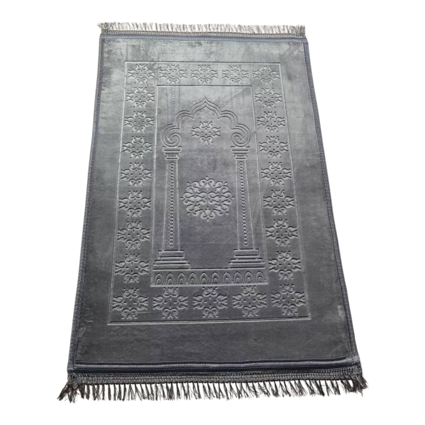 Premium Quality Luxury Padded Non Slip Adult Size Velvet Soft Plush Extra Large Comfort Prayer Mat Rug Janamaz Islam Muslim Gift Sale