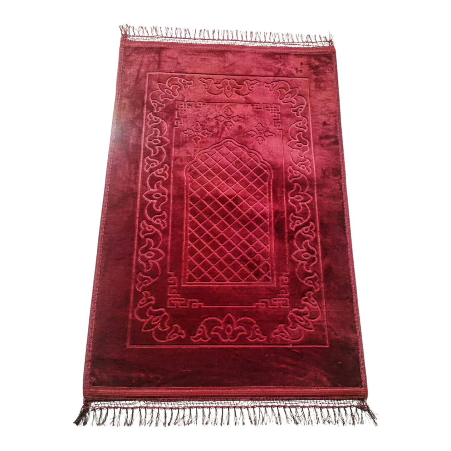 Premium Quality Luxury Padded Non Slip Adult Size Velvet Soft Plush Extra Large Comfort Prayer Mat Rug Janamaz Islam Muslim Gift Sale