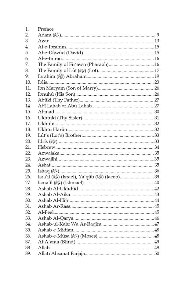 Who is Who in The Holy Quran Quranic Names and Symbols by: Muhammad Saeed Siddiqi