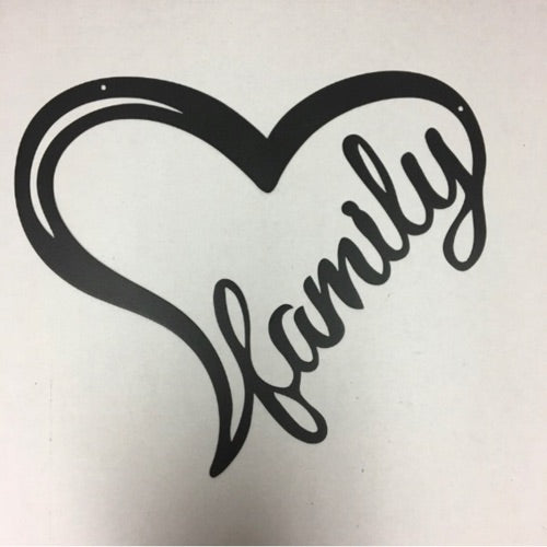 Family Heart Shape Metal