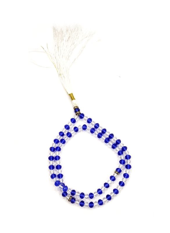 Crystal Blue & White Tasbih - 8mm