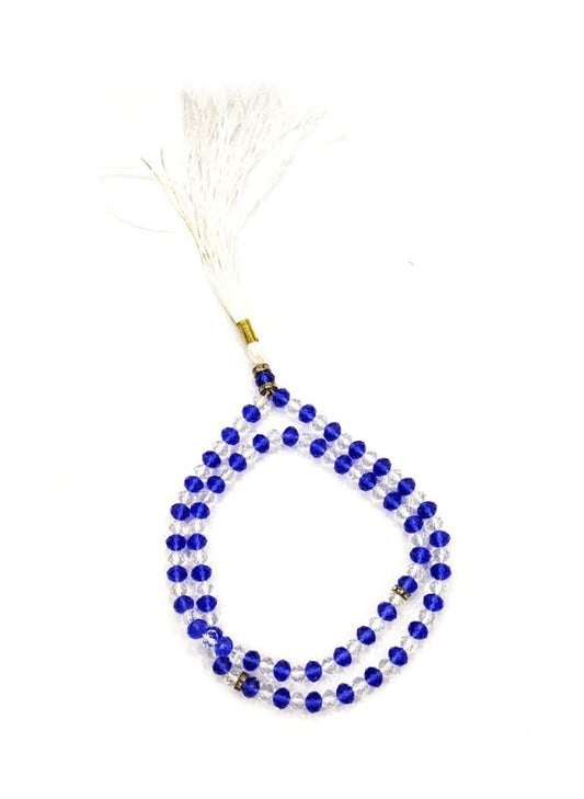 Crystal Blue & White Tasbih - 8mm