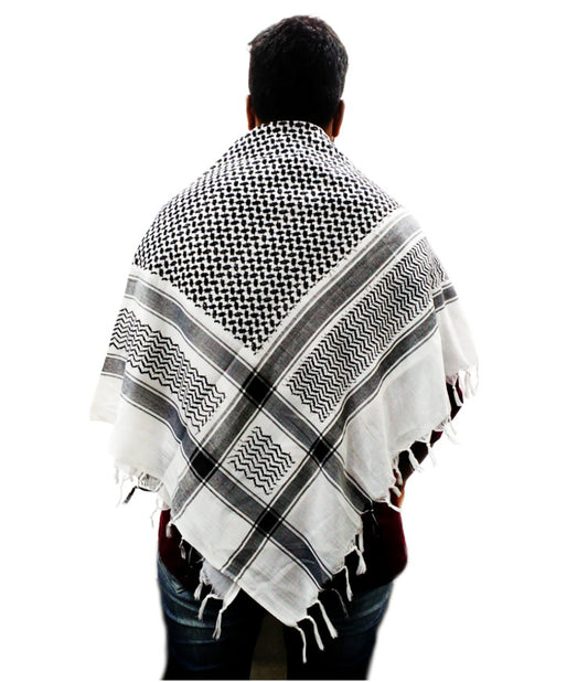 BLACK MIXED WHITE ARAB SCARF