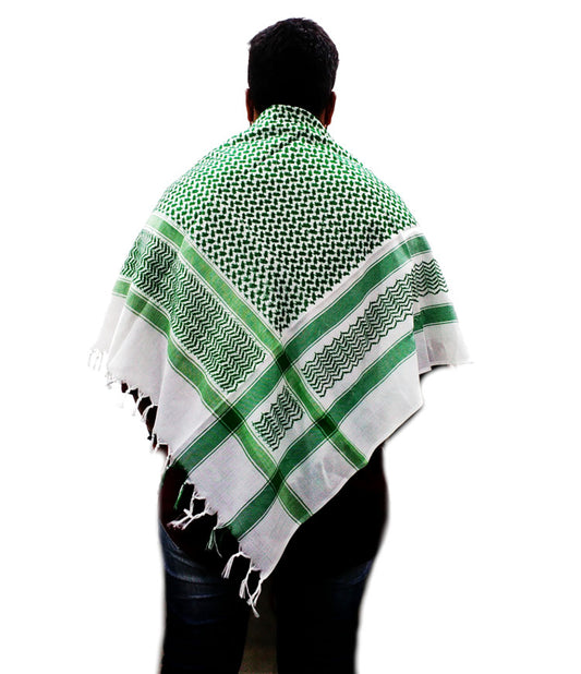 GREEN MIXED WHITE ARAB SCARF