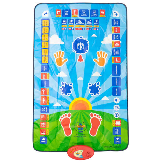Educational Interactive Kids Prayer Mat | MY SAJADAH | MY SALAH MAT| Fun Easy and Interactive Adult Version Rainbow Colour