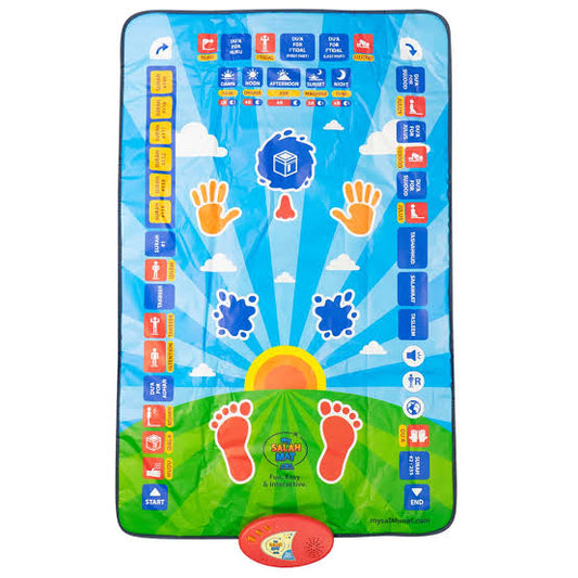 Educational Interactive Kids Prayer Mat | MY SAJADAH | MY SALAH MAT| Fun Easy and Interactive Adult Version Rainbow Colour