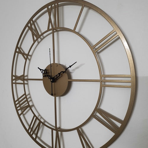 Roman Metal Wall Clock Gold (Size 18x18 Inches)