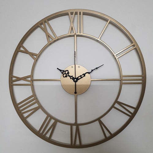 Roman Metal Wall Clock Gold (Size 18x18 Inches)